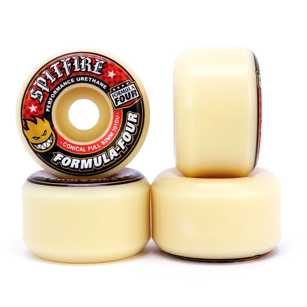 Roda Spitfire Formula Four Conical Full 54mm Preto Vermelho