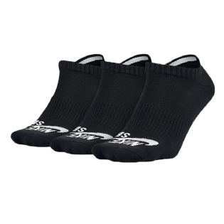 Meia Nike Sb Sem Cano 3 Pack Preto