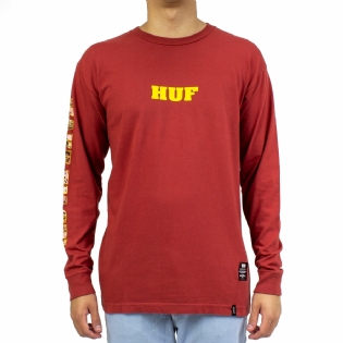 Camiseta Manga Longa Huf Make Em Cry Vermelho