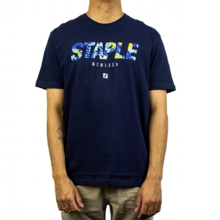 Camiseta Staple Logo Camo Azul
