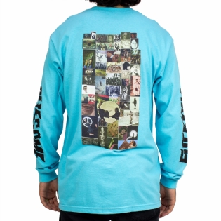 Camiseta F.awesome Collage Manga Longa Azul