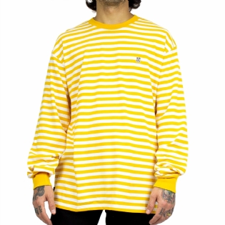Camiseta Obey Manga Longa Icon Stripe Box Amarelo