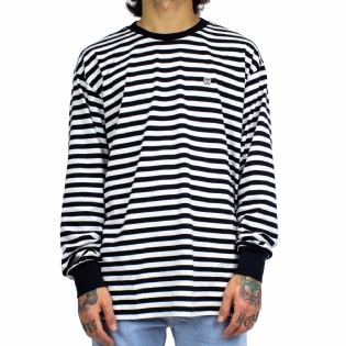 Camiseta Obey Manga Longa Icon Stripe Box Preto