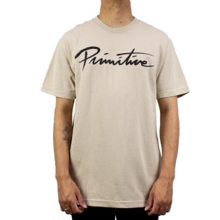 Camiseta Primitive Nuevo Script Bege