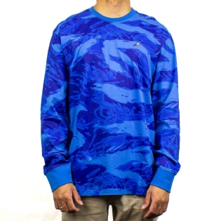 Camiseta Staple Manga Longa Camo Azul