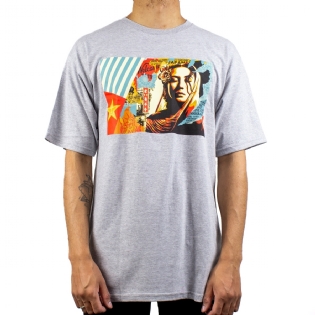 Camiseta Obey Welcome Visitor Cinza