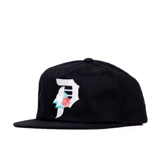 Boné Primitive Dos Flores 6 Panel Preto