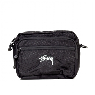 Bolsa Stussy Shoulder Bag Diamond Ripstop Preto