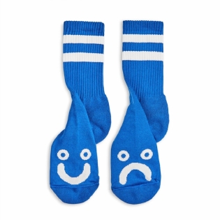 Meia Polar Happy Sad Azul