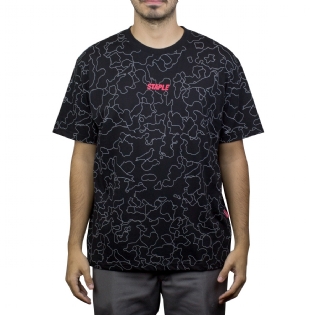 Camiseta Staple Line Camo Logo Preto