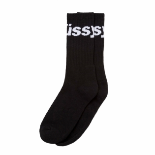 Meia Stussy Jacquard Logo Preto