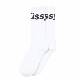 Meia Stussy Jacquard Logo Branco