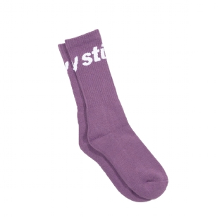 Meia Stussy Jacquard Logo Roxo