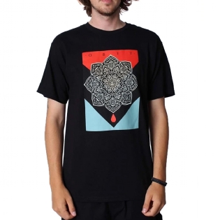 Camiseta Obey Blood & Oil Mandala Preto