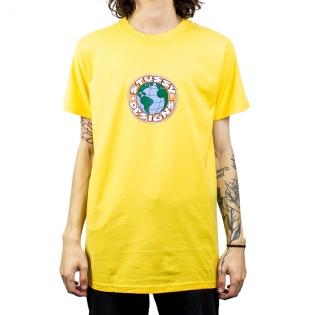 Camiseta Stussy Globe Amarelo