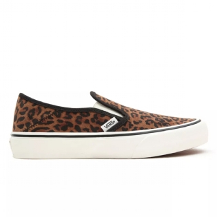 Tênis Vans Slip-on Suede Leopard Marrom