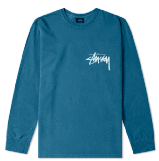 Camiseta Stussy Stock Pig Dyed L/s Azul