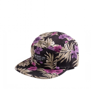 Boné Quiet Life Hawaiian Floral Preto