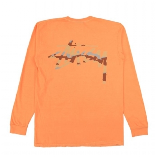 Camiseta Stussy Camo Stock Pig Ls Laranja