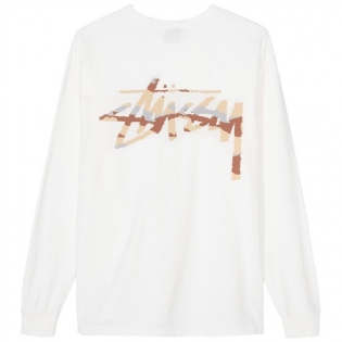 Camiseta Stussy Camo Stock Pig Ls Branco