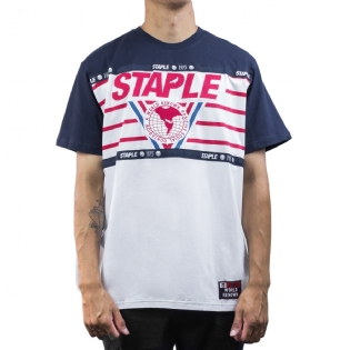 Camiseta Staple Trinfecta Stripe Azul
