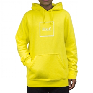 Moletom Huf Box Logo P/o Amarelo