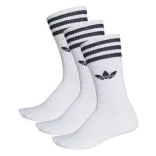 Meia Adidas Solid Crew 3 Pares Branco