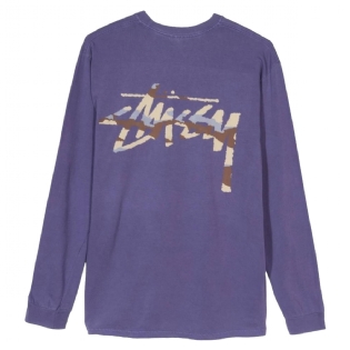 Camiseta Stussy Camo Stock Pig Ls Roxo