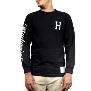 Camiseta Huf Budweiser Pit Crew L/s Preto