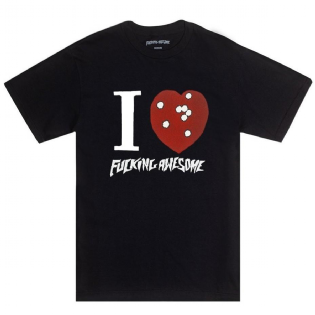 Camiseta F.awesome I Heart Preto Preto