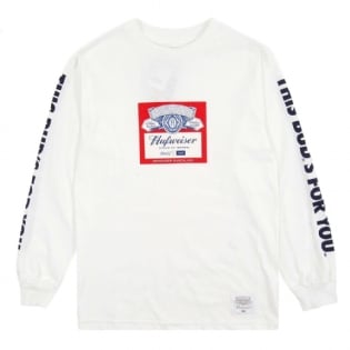 Camiseta Huf Budweiser Label L/s Branco