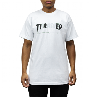 Camiseta Tired X Thrasher Cover Logo Branco
