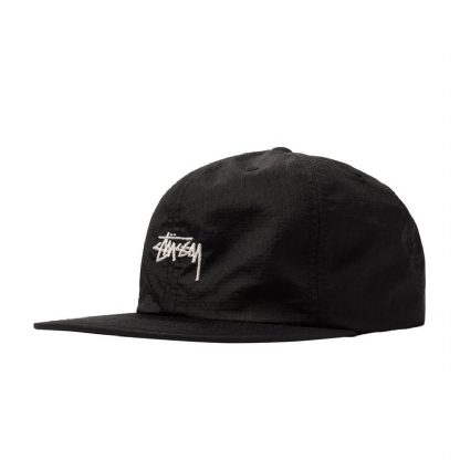 Boné Stussy Stock Nylon Ripstop Preto