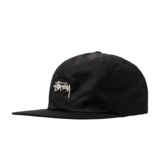 Boné Stussy Stock Nylon Ripstop Preto