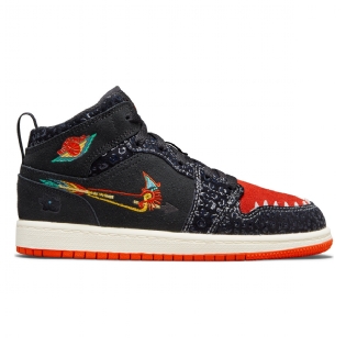 Tênis Nike Air Jordan 1 Mid (ps) Preto/vermelho