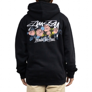 Moletom Stussy Itp Roses Hood Preto