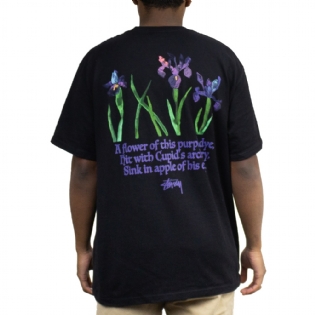 Camiseta Stussy Water Flowers Preto
