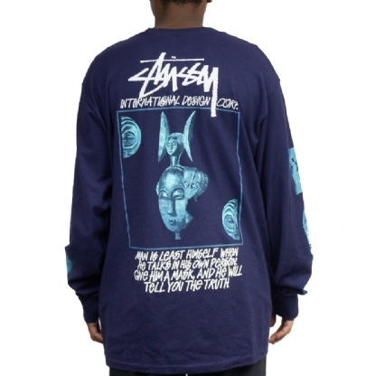 Camiseta Stussy Masked Ls Azul
