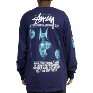 Camiseta Stussy Masked Ls Azul