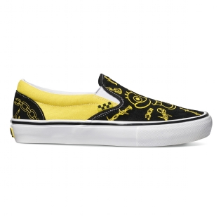Tênis Vans Skate Slip On " Bob Esponja " Preto/amarelo