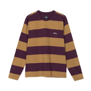 Blusa Premium Stussy Bold Stripe Crew L/s Roxo