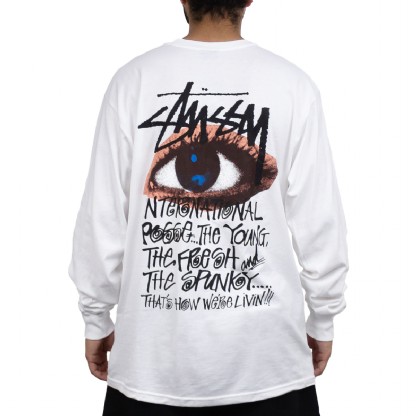 Camiseta Stussy Ocular Ls Branco