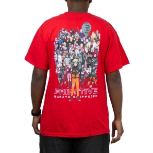 Camiseta Primitive  X Naruto Shippuden Shippuden Ii Vermelho