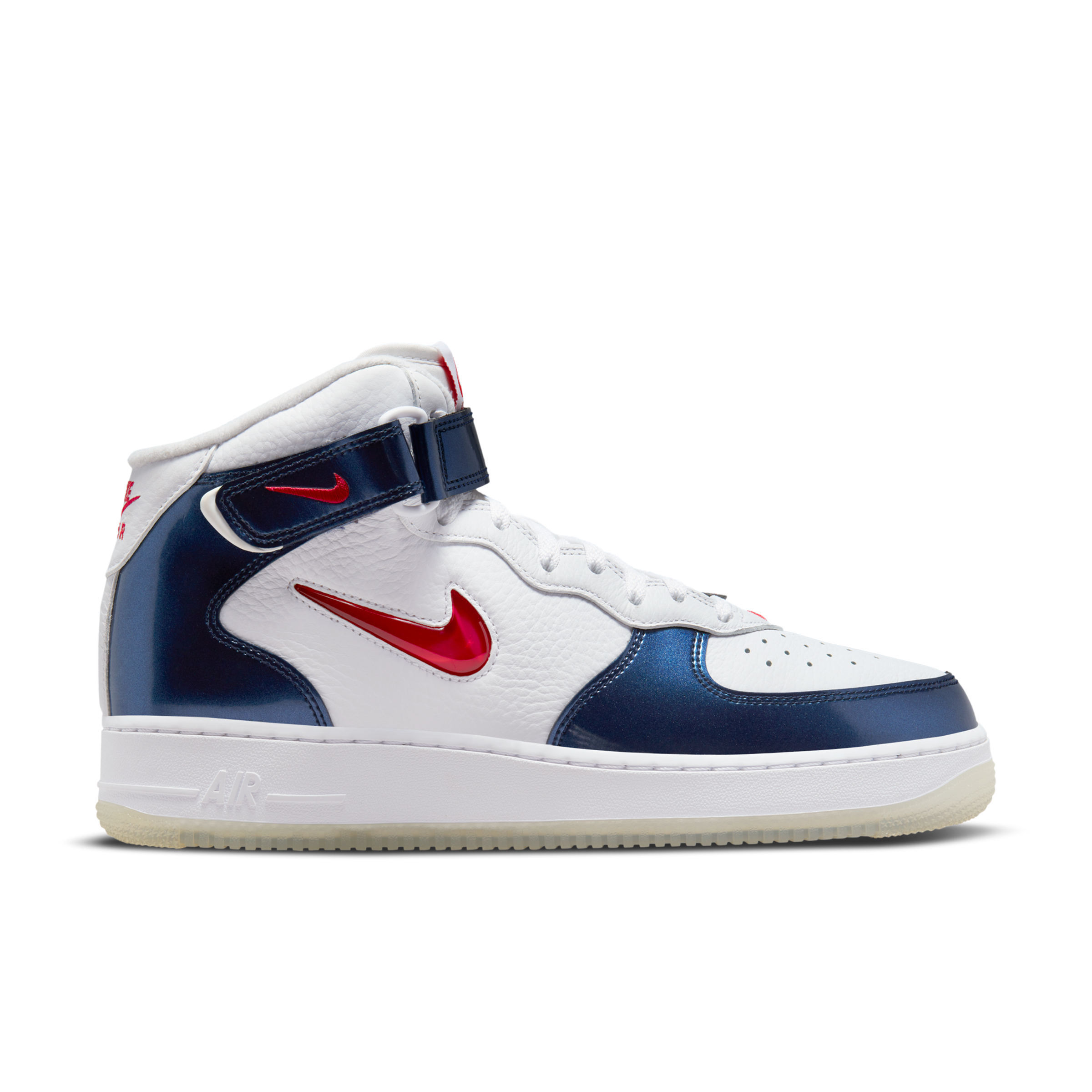 Tênis Nilke Air Force 1 Mid "university Red And Midnight Navy Branco/azul
