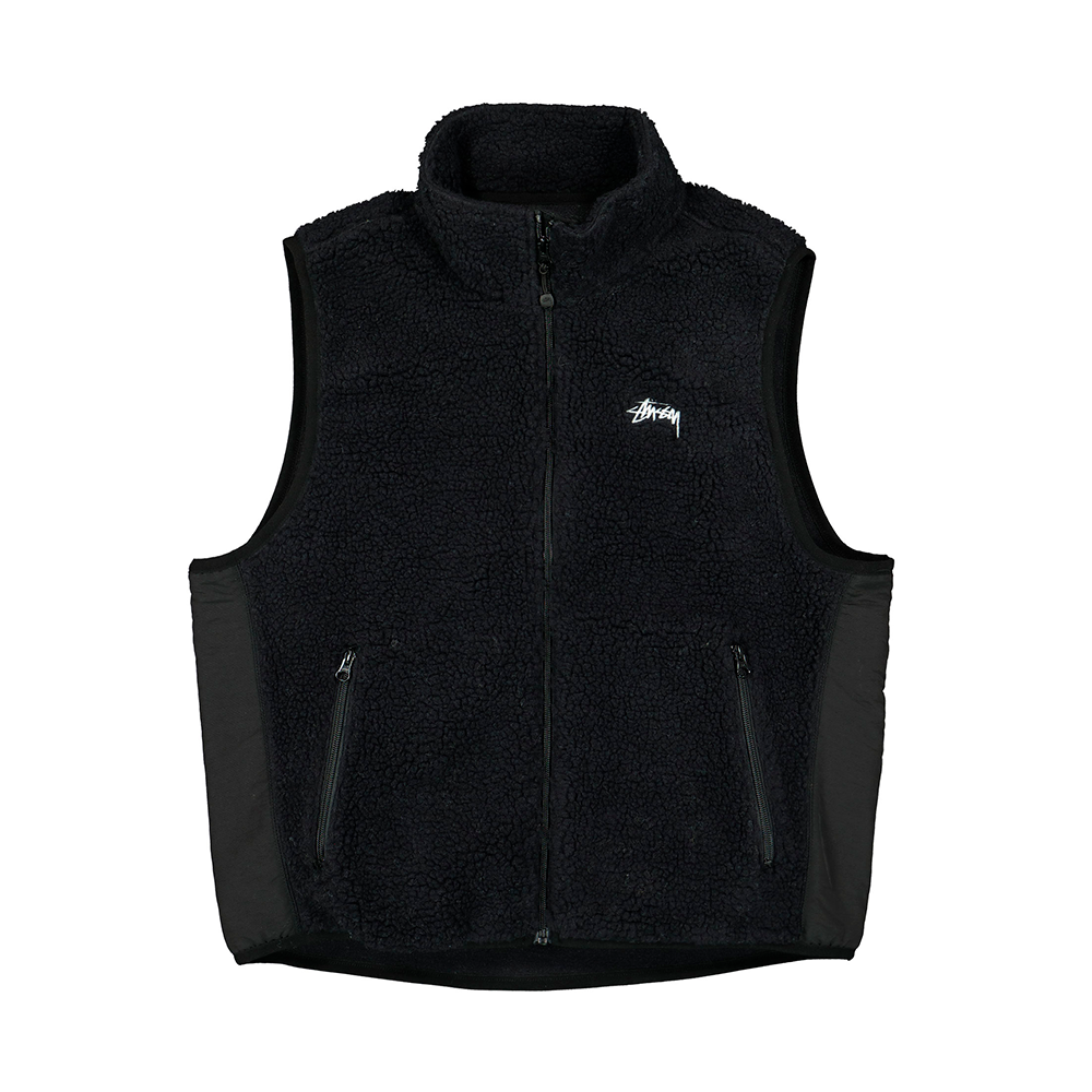 Colete Stussy Block Sherpa Vest Preto