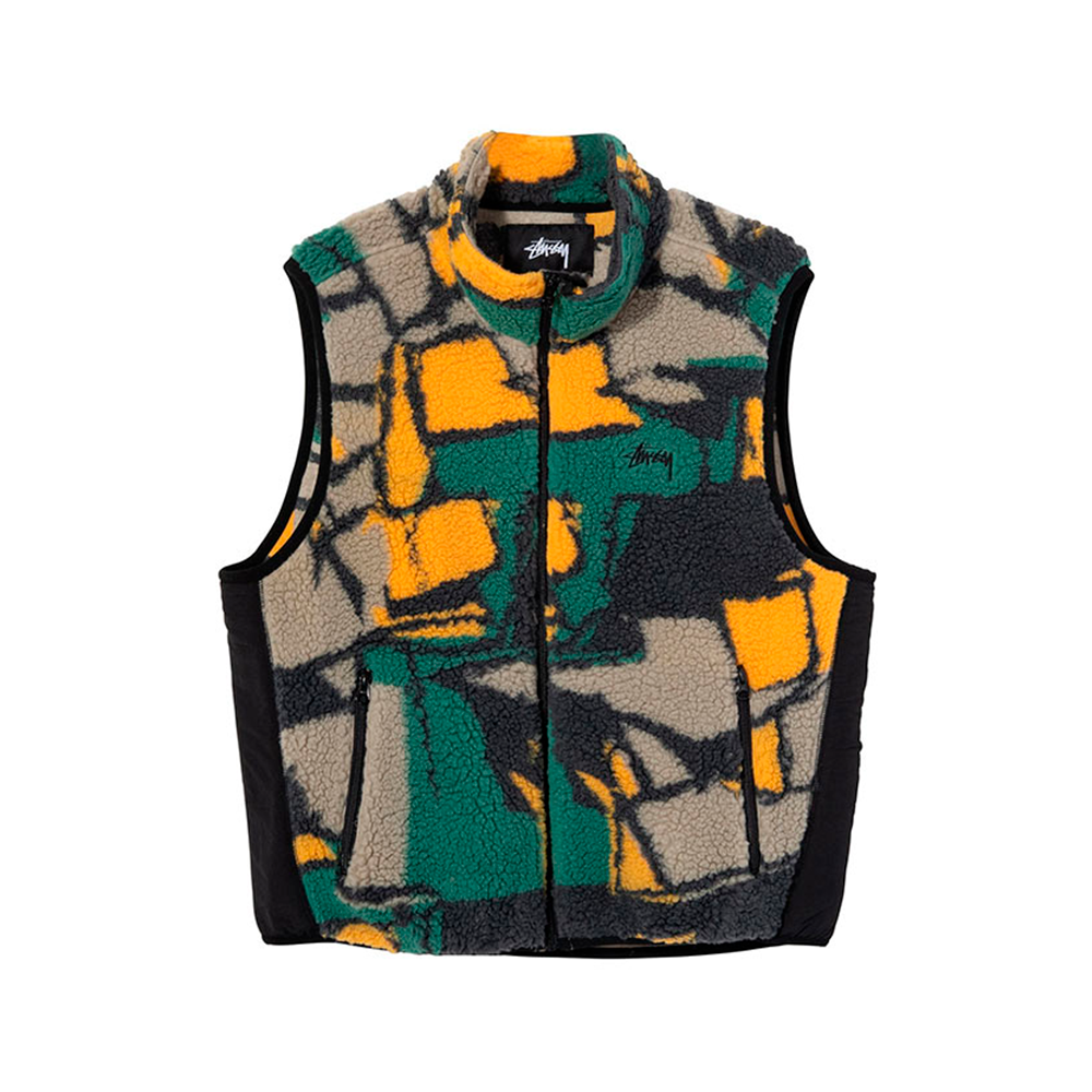 Colete Stussy Block Sherpa Vest Colorido