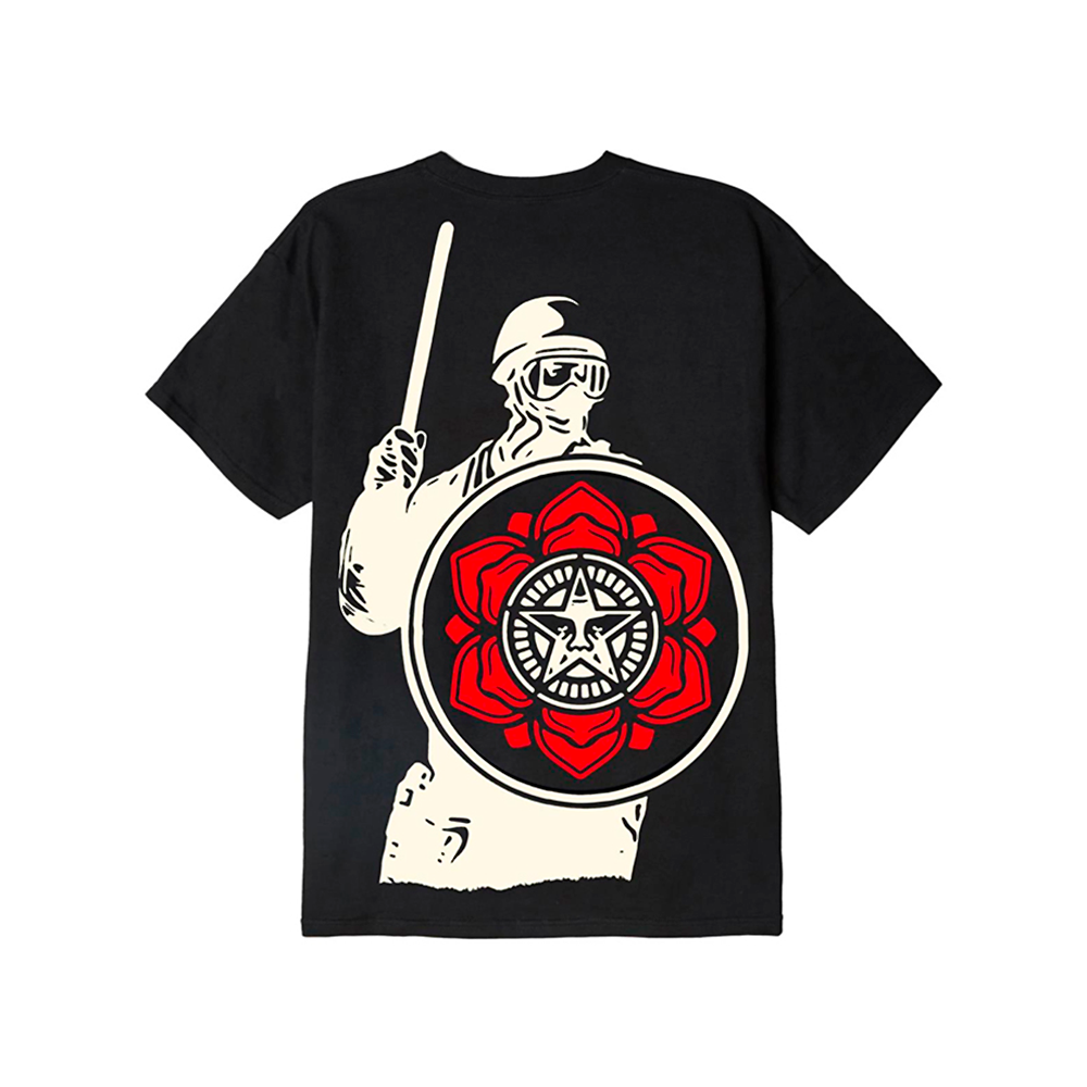 Camiseta Obey Riot Cop Peace Shield Preto