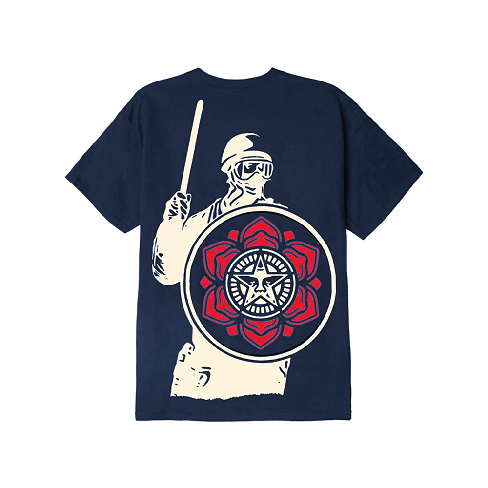 Camiseta Obey Riot Cop Peace Shield Azul