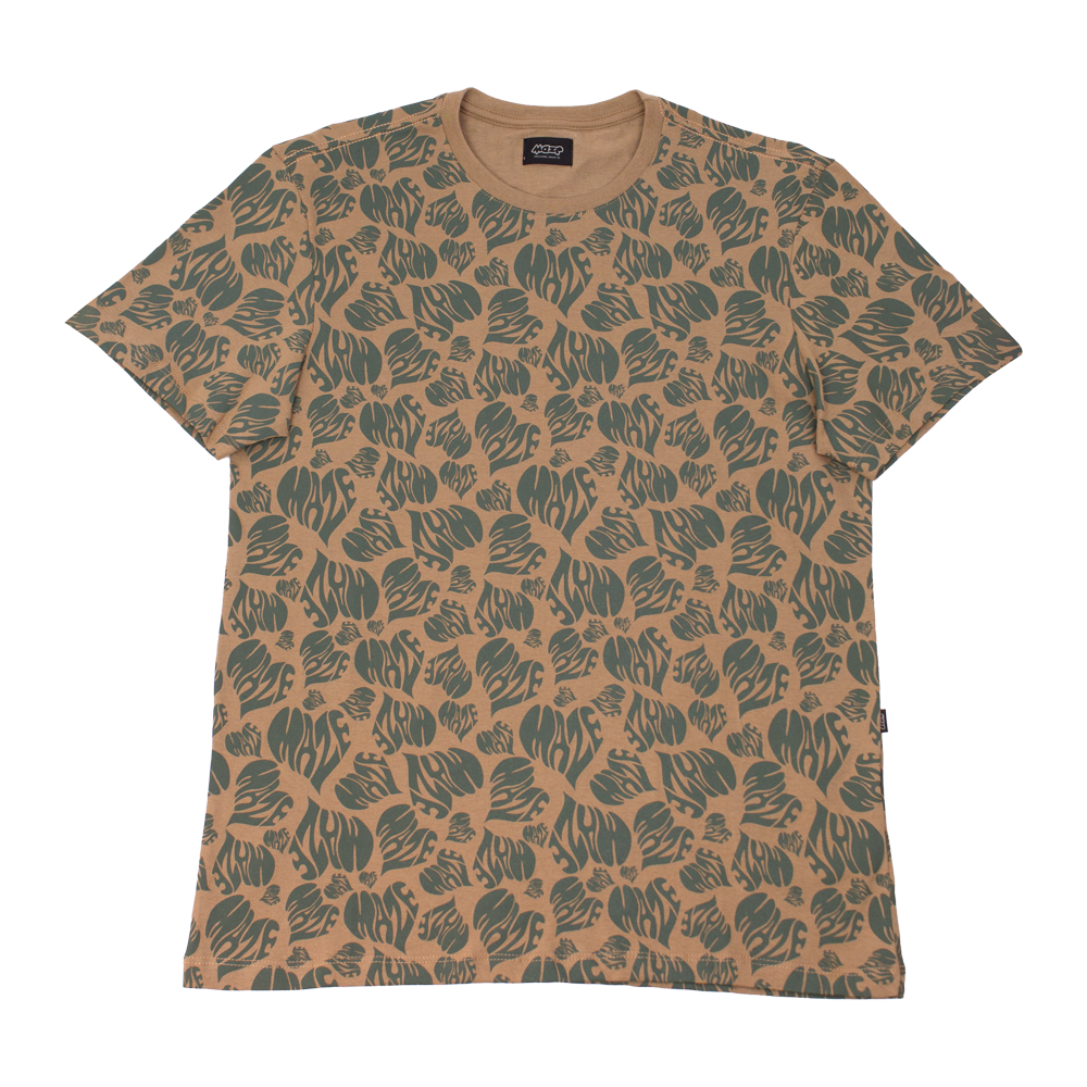 Camiseta Maze Camo Heart Marrom