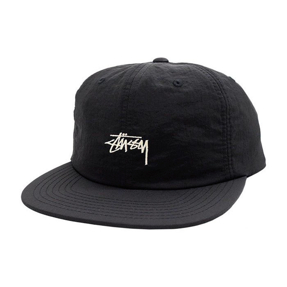 Boné Stussy Stock Washed Nylon Preto